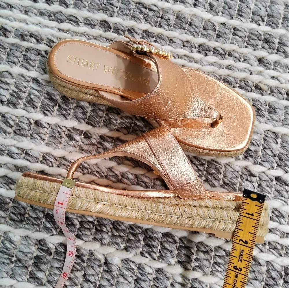 Stuart Weitzman Pearl Buckle Espadrilles Size 6,5